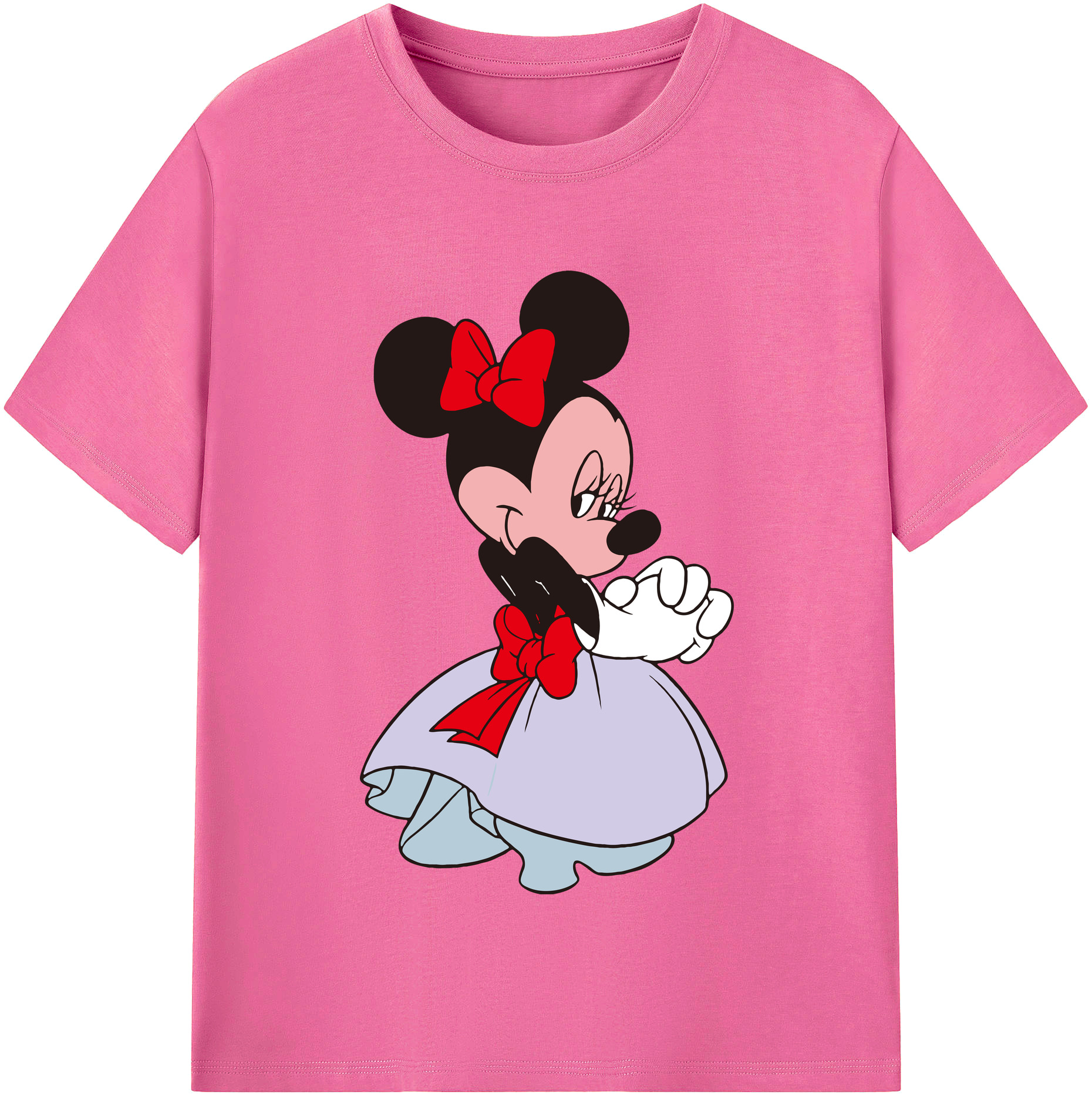 （画像用） ミッキーマウス Mickey Mouse レディースカジュアルプリントTシャツ（綿100％）
